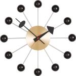 Vitra Ball Clock, Farbe: schwarz/Messing
