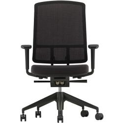 Vitra Bürodrehstuhl AM Chair Sitz schwarz/Rücken LightNet schwarz, Designer Alberto Meda, 100-120x64-70.5x53.5-82.5 cm