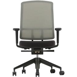 Vitra Bürodrehstuhl AM Chair Sitz schwarz/Rücken LightNet sierra grau, Designer Alberto Meda, 100-120x64-70.5x53.5-82.5 cm