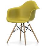 Vitra - DAW Eames Plastic Armchair - gelb, Holz,Kunststoff,Metall - 62x80x60 cm - senf RE - 34 senf RE (530) 43 cm neue Höhe (standard)