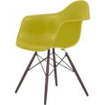 Vitra - DAW Eames Plastic Armchair - gelb, Holz,Kunststoff,Metall - 62x80x60 cm - senf RE - 34 senf RE (122) 43 cm neue Höhe (standard)