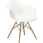 Vitra - DAW Eames Plastic Armchair - weiß, Holz,Kunststoff,Metall - 62x80x60 cm - 04 weiss (512) 43 cm neue Höhe (standard)