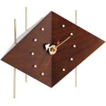 Vitra - Diamond Clock - braun, Holz,Metall - 25x17x13 cm - Diamond (702)