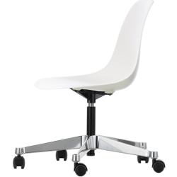 Vitra Drehstuhl Eames Plastic Side Chair PSCC weiß, Designer Charles & Ray Eames, 76-88.5x46.5x55 cm