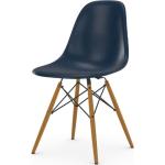 Marineblaue Vitra Eames Organische Designer Stühle gebeizt aus Glasfaser 