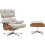 Cremefarbene Vitra Lounge Chair Stoffsessel aus Textil Outdoor 