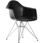 Vitra Eames Plastic Arm Chair DAR RE (neue Höhe) Esszimmerstuhl tiefschwarz