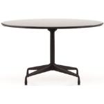 Vitra - Eames Segmented Table Dining rund Ø130 cm - schwarz, Laminat/HPL,Metall - HPL weiß, Kunststoffkante schwarz - HPL weiß, Kunstoffkante schwarz (603)