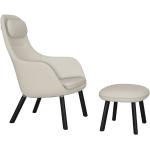 Vitra - HAL Lounge Chair & Ottoman - beige, Holz,Stoff - 74x104x79 cm - Dumet 03 beige/grau (516)