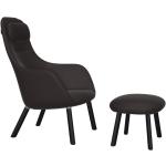 Vitra - HAL Lounge Chair & Ottoman - violett, Holz,Stoff - 74x104x79 cm - Credo 17 schwarz/aubergine (545)