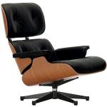 Schwarze Vitra Lounge Chair Lounge Sessel aus Leder Breite 50-100cm, Höhe 50-100cm, Tiefe 50-100cm 