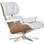 Vitra Lounge Chair XL Gestell Alu poliert weiß, Designer Charles & Ray Eames, 89x84x85-92 cm