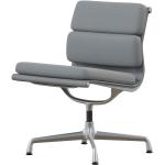 Vitra Soft Pad Chair EA 205, Farbe: Leder sand/Plano mauve grau, Sitzhöhe: 43 cm, Gestell: Aluminium, Gleiter/Rollen: Kunststoffgleiter