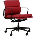 Vitra - Soft Pad Chair EA 217 - rot, Leder,Metall,Stoff - 58x84x57 cm - rot (434)
