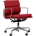 Vitra - Soft Pad Chair EA 217 - rot, Leder,Metall,Stoff - 58x84x57 cm - rot (443)