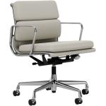 Vitra - Soft Pad Chair EA 217 - weiß, Leder,Metall,Stoff - 58x84x57 cm - weiß (463)