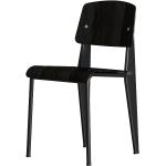 Vitra Standard Stuhl, Farbe: Eiche, dunkel, Gestell: tiefschwarz, Gleiter/Rollen: Filzgleiter