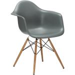 Vitra Stuhl Eames Plastic Armchair RE 83x63x59 cm granitgrau, Gestell: eichefarbig, Designer Charles & Ray Eames