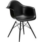Vitra Stuhl Eames Plastic Armchair RE 83x63x59 cm tiefschwarz, Gestell: Ahorn schwarz, Designer Charles & Ray Eames