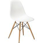 Vitra Stuhl Eames Plastic Side Chair DSW 83x46.5x55 cm weiß, Gestell: Ahorn, Designer Charles & Ray Eames