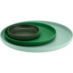 Grüne Runde Runde Tabletts 29 cm aus Kunststoff 3-teilig 
