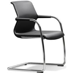 Vitra - Unix Chair Freischwinger - grau, Metall,Stoff - 55x84x56 cm - Silk mesh 21 dimgrey (533)