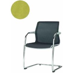 Vitra - Unix Chair Freischwinger - grün, Metall,Stoff - 55x84x56 cm - Silk mesh 68 avocado (516)