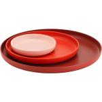 Rote Minimalistische Vitra Runde Runde Tabletts 29 cm 3-teilig 