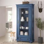 Blaue Küchenschränke aus Akazie Breite 0-50cm, Höhe 50-100cm 