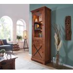 Hellbraune Antike Main Möbel Vitrinen lackiert aus Massivholz Breite 50-100cm, Höhe 200-250cm, Tiefe 50-100cm 