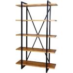 Schwarze Industrial Bücherregale matt aus Massivholz Breite 100-150cm, Höhe 150-200cm, Tiefe 0-50cm 