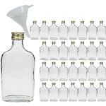 Viva Haushaltswaren - 30 x kleine Glasflasche 200 ml mit Schraubverschluss, als Flachmann, Schnapsflasche & Likörflasche geeignet (inkl. Trichter Ø 7 cm)