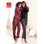 Pyjama VIVANCE DREAMS rot (bordeau x, schwarz) Damen Homewear-Sets Pyjamas