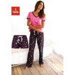 Pinke Vivance Dreams Pyjamas lang aus Baumwolle für Damen Größe XS 