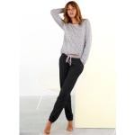 Reduzierte Graue Melierte Vivance Dreams Nachhaltige Pyjamas lang aus Baumwolle für Damen Größe XS 