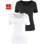 Schwarze Kurzärmelige Vivance Nachhaltige T-Shirts aus Jersey für Damen Größe XS 2-teilig 