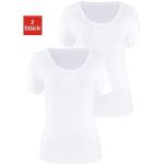 Weiße Kurzärmelige Vivance Nachhaltige T-Shirts aus Jersey für Damen Größe XS 2-teilig 