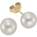 Vivance Paar Ohrstecker 333 Gold Perlen weiß 7-7,5mm