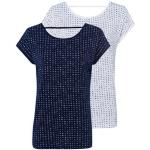 Marineblaue Vivance V-Ausschnitt T-Shirts aus Jersey für Damen Größe XS 2-teilig 
