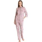 Rosa Vive Maria Pyjamas lang aus Viskose für Damen Größe L 