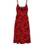 Rote Blumenmuster Rockabilly Vive Maria Midi Spaghettiträger-Kleider aus Spitze für Damen Größe M 