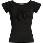 Schwarze Vive Maria V-Ausschnitt T-Shirts aus Viskose enganliegend für Damen Größe S 