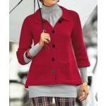 Rote VIVIEN CARON Strickpullover aus Wolle für Damen Größe XS 