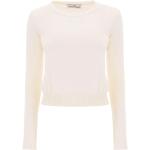 Reduzierte Weiße Bestickte Elegante Vivienne Westwood Bio Rundhals-Ausschnitt Kaschmir-Pullover aus Wolle für Damen Größe S 
