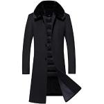 Schwarze Elegante Maxi Trenchcoats aus Wolle für Herren Größe 3 XL für den für den Winter 