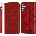 Rote Elegante Samsung Galaxy S24 Hüllen Art: Flip Cases mit Bildern mit Band 