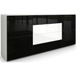 Schwarze Moderne Vladon Sideboards Hochglanz matt mit Schublade Breite 150-200cm, Höhe 50-100cm, Tiefe 0-50cm 
