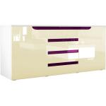 Cremefarbene Moderne Vladon Sylt Sideboards Hochglanz aus Metall mit Schublade 