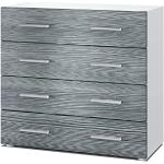 Silberne Moderne Vladon Avola Sideboards matt mit Schublade Breite 50-100cm, Höhe 50-100cm, Tiefe 0-50cm 