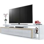 Weiße Moderne Vladon TV-Lowboards & Fernsehtische aus Eiche Breite 200-250cm, Höhe 50-100cm, Tiefe 0-50cm 